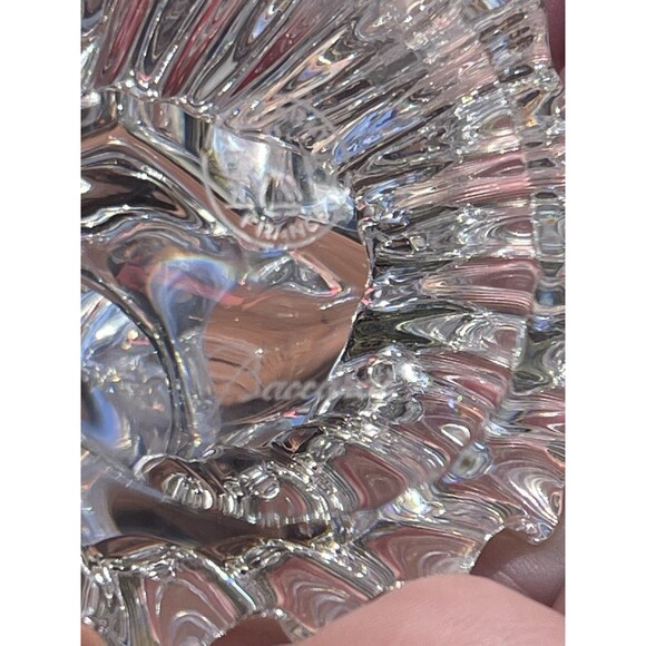 Baccarat Crystal Cherub Angel in Fluted Skirt Figurine W Hymn Book Signed w/ Box - Picture 7 of 14